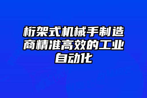 桁架式機械手制造商精準高效的工業(yè)自動化